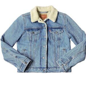 Levis Denim Sherpa Lined Trucker Jacket